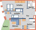 Grundriss - FeWo B3.4 - Top-Hundeurlaub