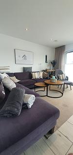 Wohnzimmer - Ferienhaus Seeperle Smuk - Top-Hundeurlaub