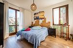 modernes rustikales Schlafzimmer mit Doppelbett - Appartment II Panorama - Top-Hundeurlaub