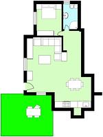 Grundriss der Ferienwohnung - Olive - Top-Hundeurlaub