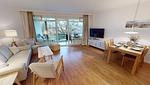 Wohnzimmer - App. 43 "Woodwhite" - Top-Hundeurlaub