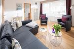 Wohnzimmer - Ferienwohnung Strandflieder - Top-Hundeurlaub