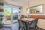 Küche / Küchenzeile - Ferienwohnung Inselzeit auf 2 Etagen mit Strandkorb und Balkon - Top-Hundeurlaub