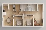 Grundriss - Ferienwohnung Am Bahnhof mit 2 Bädern und nur 700 m zum Strand - Top-Hundeurlaub