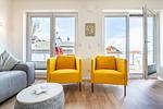 Wohnzimmer - Penthaus Laboe - Top-Hundeurlaub