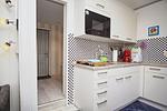 Küche / Küchenzeile - Chalet: strandnah, Terrasse - Top-Hundeurlaub