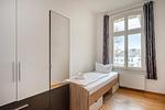 Schlafzimmer - Villa Marina App. 01 nur 450 m zum Strand mit Badewanne und Dusche - Top-Hundeurlaub