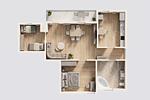 Grundriss - Villa Marina App. 01 nur 450 m zum Strand mit Badewanne und Dusche - Top-Hundeurlaub