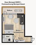 Grundriss - Ferienwohnung Monopol-Sweet - Top-Hundeurlaub