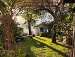 Blick auf Garten und See - Ferienwohnung Idylle am See - Top-Hundeurlaub