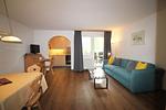 Wohnzimmer - Residenza Lagrev - 2 Zimmerwohnung Nr. 005 - Typ 21A - Hochparterre - Süd - Top-Hundeurlaub