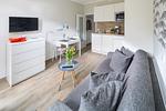 Wohnzimmer - Haus Bielefeld Appartement 21 - Top-Hundeurlaub