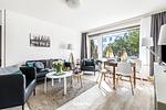 Wohnzimmer - Ferienwohnung Seaside 111 Büsum - Top-Hundeurlaub
