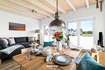 Wohnzimmer - Ferienhaus Nordseeresort 77 Haus am See Büsum - Top-Hundeurlaub