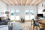 Wohnzimmer - Ferienhaus Nordseeresort 77 Haus am See Büsum - Top-Hundeurlaub