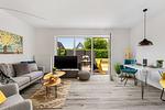 Wohnzimmer - Ferienwohnung Lütte Deern Glücksburg - Top-Hundeurlaub