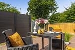 Terrasse - Ferienwohnung Lütte Deern Glücksburg - Top-Hundeurlaub