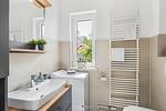 Badezimmer - Ferienwohnung Lütte Deern Glücksburg - Top-Hundeurlaub