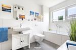 Badezimmer - Ferienwohnung Nordseeresort 12b Zweite Heimat Büsum - Top-Hundeurlaub