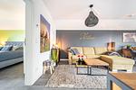 Wohnzimmer - Ferienwohnung Nordseeresort 12b Zweite Heimat Büsum - Top-Hundeurlaub
