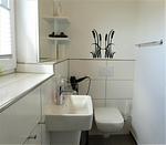 Badezimmer - Ferienhaus FEWO Sterntaucher Olpenitz - Top-Hundeurlaub