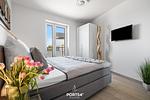 Schlafzimmer - Ferienwohnung Hafenglück Olpenitz Whg 3 - Top-Hundeurlaub