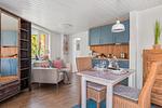 Wohnzimmer - Ferienwohnung Treibhaus Büsum - Top-Hundeurlaub