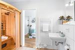 Badezimmer - Ferienwohnung Ahoi Lodge Olpenitz - Top-Hundeurlaub