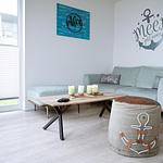 Wohnzimmer - Ferienwohnung Ahoi Lodge Olpenitz - Top-Hundeurlaub