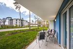 Terrasse - Ferienwohnung Otterhöhle mit Fitness-, Sauna und Kinderspielbereich. - Top-Hundeurlaub