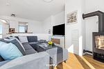Wohnzimmer - Ferienwohnung Onkel Olli Olpenitz - Top-Hundeurlaub