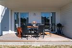 Terrasse - Ferienwohnung Sonnenchalet Olpenitz - Top-Hundeurlaub
