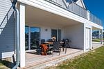Terrasse - Ferienwohnung Sonnenchalet Olpenitz - Top-Hundeurlaub