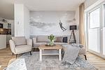 Wohnzimmer - Ferienwohnung Fjord-Koje 3  Schleswig - Top-Hundeurlaub
