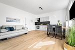 Wohnzimmer - Ferienwohnung Strandzeit Gelting - Top-Hundeurlaub