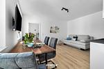 Wohnzimmer - Ferienwohnung Strandleben Gelting - Top-Hundeurlaub