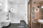 Badezimmer - Ferienwohnung Nordisch by nature Olpenitz - Top-Hundeurlaub