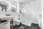 Badezimmer - Ferienwohnung Nordisch by nature Olpenitz - Top-Hundeurlaub