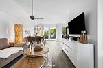 Wohnzimmer - Ferienwohnung Nordseeresort 40b Dock 40 Büsum - Top-Hundeurlaub