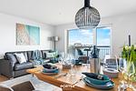 Wohnzimmer - Ferienwohnung Hafenflair 1, App. 2 Olpenitz - Top-Hundeurlaub
