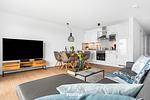 Wohnzimmer - Ferienwohnung Hafenflair 1, App. 2 Olpenitz - Top-Hundeurlaub