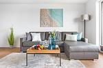 Wohnzimmer - Ferienwohnung Hafenflair 1, App. 2 Olpenitz - Top-Hundeurlaub