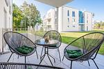 Terrasse - Ferienwohnung Klippenblick mit Sauna, Kinderspielbereich und Fitnessraum - Top-Hundeurlaub