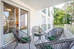 Terrasse - Ferienwohnung Klippenblick mit Sauna, Kinderspielbereich und Fitnessraum - Top-Hundeurlaub