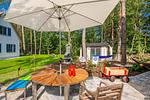Terrasse - Ferienhaus Auszeitfischer mit Sauna, Kamin und Terrasse - Top-Hundeurlaub