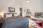 Schlafzimmer - Ferienhaus Auszeitfischer mit Sauna, Kamin und Terrasse - Top-Hundeurlaub