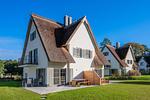 Hauptansicht - Ferienhaus Haffglück mit Sauna, Kamin und Terrasse mit Haffblick - Top-Hundeurlaub