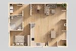 Grundriss - Ferienhaus Im Kiefernwäldchen mit Sauna, Kamin und Terrasse - Top-Hundeurlaub