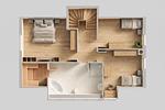 Grundriss - Ferienhaus Im Kiefernwäldchen mit Sauna, Kamin und Terrasse - Top-Hundeurlaub