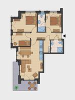 Grundriss - Haus 1 Superior-Apartment 1 - Top-Hundeurlaub